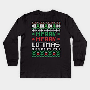 Merry Merry Liftmas Kids Long Sleeve T-Shirt